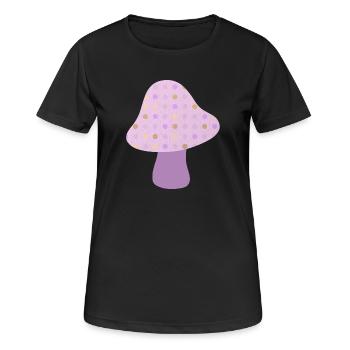 Mushroom Autumn Dots Autumn Woodland Nursery - Women's Breathable T-Shirt - black - Front - AI Model Female 172 light (172cm)