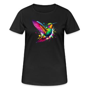 Kolibri - Frauen T-Shirt atmungsaktiv - Schwarz - Vorne - AI Model Female 172 light (172cm)