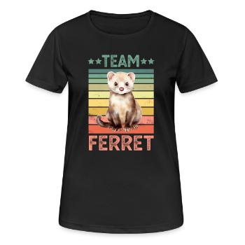 Frettchen - Frauen T-Shirt atmungsaktiv - Schwarz - Vorne - AI Model Female 172 light (172cm)