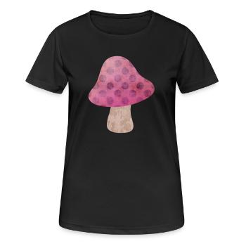 Mushroom Autumn Fairy Tale Dots Woodland Nursery - Women's Breathable T-Shirt - black - Front - AI Model Female 172 light (172cm)