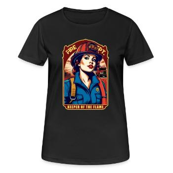 Female Firefighter - Women's Breathable T-Shirt - black - Front - AI Model Female 172 light (172cm)