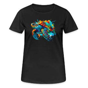Tortue - T-shirt respirant Femme - noir - Devant - AI Model Female 172 light (172cm)