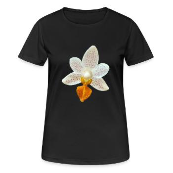 Fleur d’orchidée Phalaenopsis MiniMark Orchidée - T-shirt respirant Femme - noir - Devant - AI Model Female 172 light (172cm)