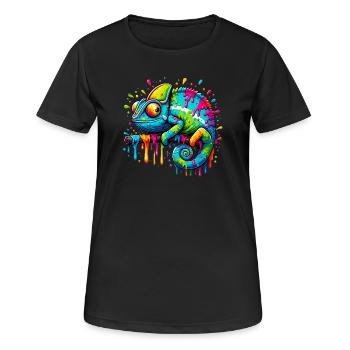 Caméléon - T-shirt respirant Femme - noir - Devant - AI Model Female 172 light (172cm)