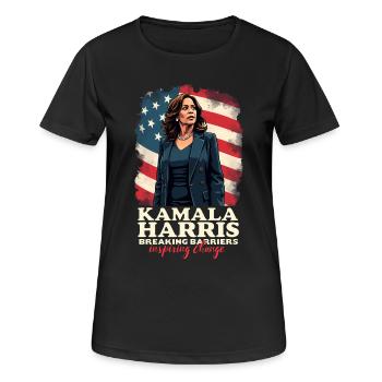 Kamala Harris : Briser les barrières, inspirer le changement - T-shirt respirant Femme - noir - Devant - AI Model Female 172 light (172cm)