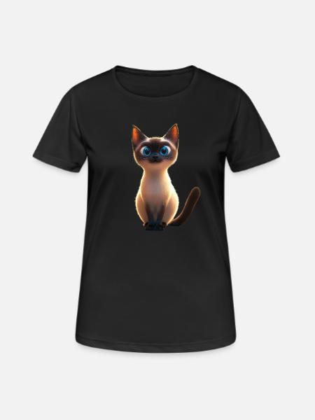 Chat siamois Chat siamois Chat siamois Chat siamois Chats siamois - T-shirt respirant Femme - noir