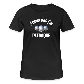 Pétanque, Melone, Petanque-Fan - Frauen T-Shirt atmungsaktiv - Schwarz - Vorne - AI Model Female 172 light (172cm)
