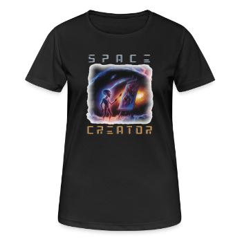 Galactic Alien Artist Canvas - Women's Breathable T-Shirt - black - Front - AI Model Female 172 light (172cm)