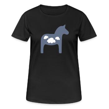 Dalapferd Wolken skandinavisch Weihnachten Pferd - Frauen T-Shirt atmungsaktiv - Schwarz - Vorne - AI Model Female 172 light (172cm)