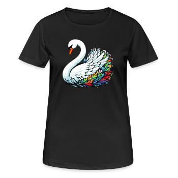 Cygne - T-shirt respirant Femme - noir - Devant - AI Model Female 172 light (172cm)