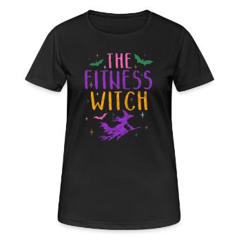 Le costume d’Halloween de la sorcière de fitness - T-shirt respirant Femme - noir - Devant - AI Model Female 172 light (172cm)