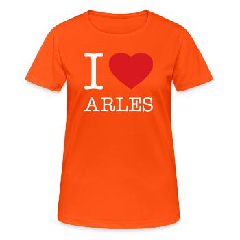 J’ADORE ARLES France - T-shirt respirant Femme - orange néon - Devant - AI Model Female 172 dark (172cm)