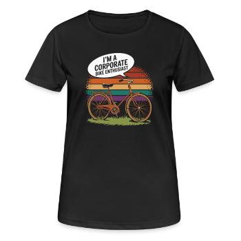 Firmenfahrrad-Enthusiast Vintage-Design - Frauen T-Shirt atmungsaktiv - Schwarz - Vorne - AI Model Female 172 light (172cm)