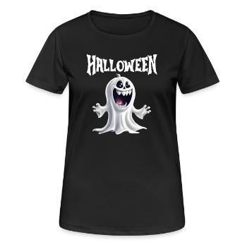 halloween, fantôme, fêter halloween - T-shirt respirant Femme - noir - Devant - AI Model Female 172 light (172cm)