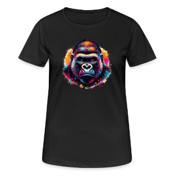 Gorilla - Frauen T-Shirt atmungsaktiv - Schwarz - Vorne - AI Model Female 172 light (172cm)