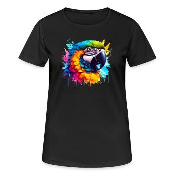 Papagei - Frauen T-Shirt atmungsaktiv - Schwarz - Vorne - AI Model Female 172 light (172cm)