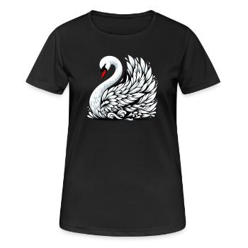 Cygne - T-shirt respirant Femme - noir - Devant - AI Model Female 172 light (172cm)