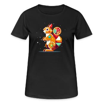 Geometric Squirrel Colorful Eye-Catcher - Women's Breathable T-Shirt - black - Front - AI Model Female 172 light (172cm)
