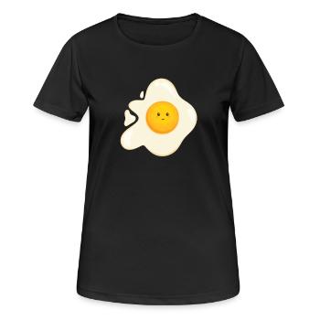 Oeuf au plat sucré - T-shirt respirant Femme - noir - Devant - AI Model Female 172 light (172cm)