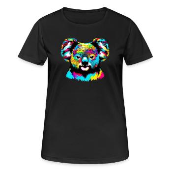 Koala - Frauen T-Shirt atmungsaktiv - Schwarz - Vorne - AI Model Female 172 light (172cm)