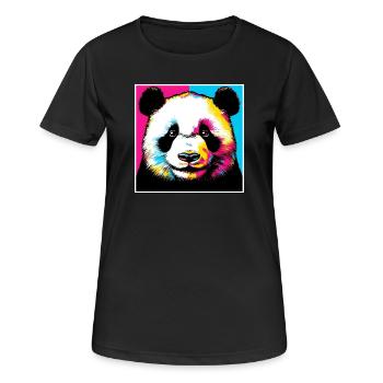 Panda - Frauen T-Shirt atmungsaktiv - Schwarz - Vorne - AI Model Female 172 light (172cm)