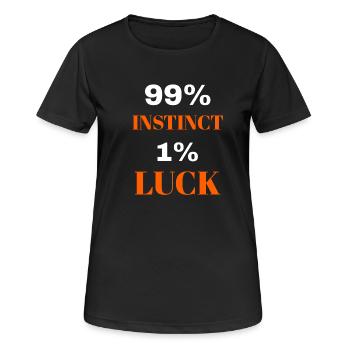 Fortune of Luck und Instinkt Design - Frauen T-Shirt atmungsaktiv - Schwarz - Vorne - AI Model Female 172 light (172cm)