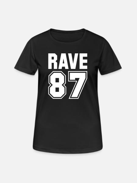 RAVE 87 - Frauen T-Shirt atmungsaktiv - Schwarz