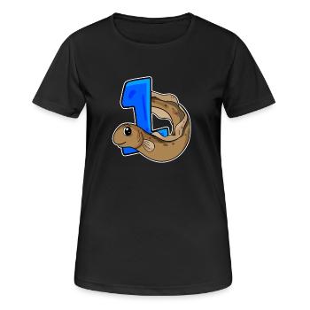 Numéro 1 Numéro Un - Motif Anguille Poissons - T-shirt respirant Femme - noir - Devant - AI Model Female 172 light (172cm)