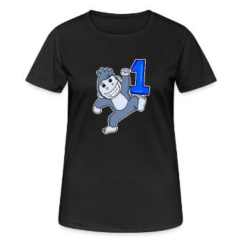 Zahl 1 Nummer Eins - Frauen T-Shirt atmungsaktiv - Schwarz - Vorne - AI Model Female 172 light (172cm)