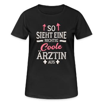 So sieht eine richtig coole Ärztin aus Medizinerin - Frauen T-Shirt atmungsaktiv - Schwarz - Vorne - AI Model Female 172 light (172cm)