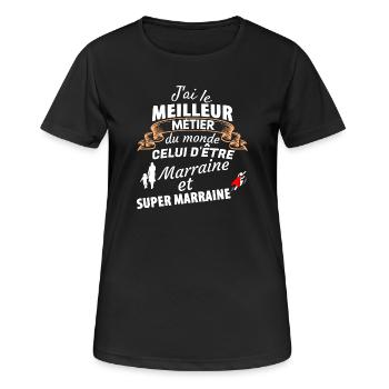 Hommage an Marine und Super Mom - Frauen T-Shirt atmungsaktiv - Schwarz - Vorne - AI Model Female 172 light (172cm)
