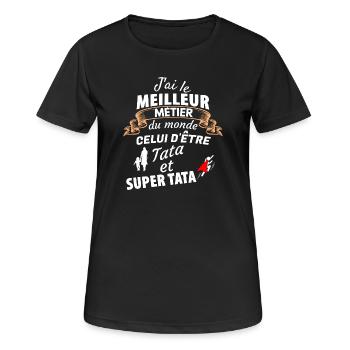 Family Origin Quotes in Playful Style - Women's Breathable T-Shirt - black - Front - AI Model Female 172 light (172cm)