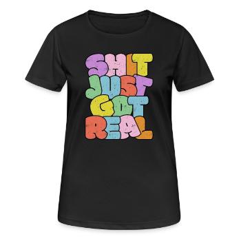 Bright Colourful Slang Typography Design - Women's Breathable T-Shirt - black - Front - AI Model Female 172 light (172cm)