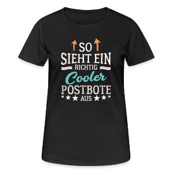 So sieht ein richtig cooler Postbote aus Kurier - Frauen T-Shirt atmungsaktiv - Schwarz - Vorne - AI Model Female 172 light (172cm)