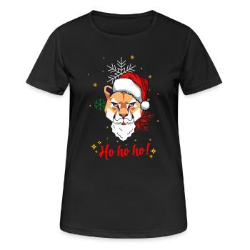 Tier Ho Ho Ho - Weihnachts- - Frauen T-Shirt atmungsaktiv - Schwarz - Vorne - AI Model Female 172 light (172cm)