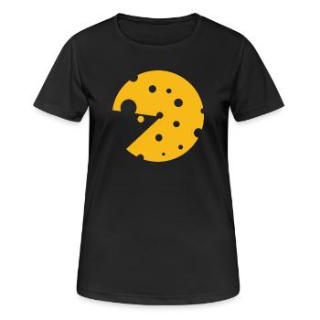 Du fromage ou une souris dans cette illusion d’optique amusante - T-shirt respirant Femme - noir - Devant - AI Model Female 172 light (172cm)