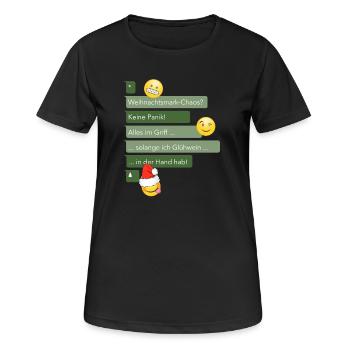 Weihnachtschaos im Griff - Frauen T-Shirt atmungsaktiv - Schwarz - Vorne - AI Model Female 172 light (172cm)