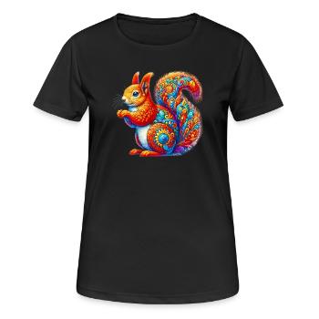 Écureuil - T-shirt respirant Femme - noir - Devant - AI Model Female 172 light (172cm)