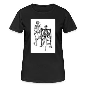 Skelett - Frauen T-Shirt atmungsaktiv - Schwarz - Vorne - AI Model Female 172 light (172cm)