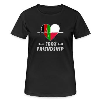 Afghanistan and Poland 100% friendship - Women's Breathable T-Shirt - black - Front - AI Model Female 172 light (172cm)
