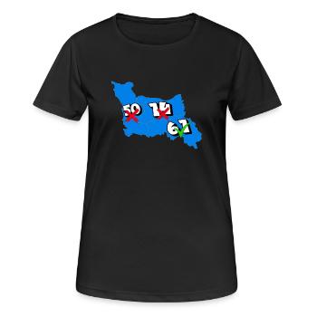 Région basse normandie - T-shirt respirant Femme - noir - Devant - AI Model Female 172 light (172cm)