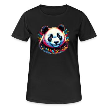 Panda - Frauen T-Shirt atmungsaktiv - Schwarz - Vorne - AI Model Female 172 light (172cm)