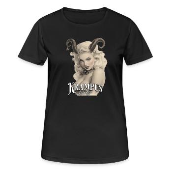 Krampus Lady – Dark Christmas Design - Frauen T-Shirt atmungsaktiv - Schwarz - Vorne - AI Model Female 172 light (172cm)