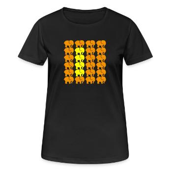 ÉLÉPHANT - T-shirt respirant Femme - noir - Devant - AI Model Female 172 light (172cm)