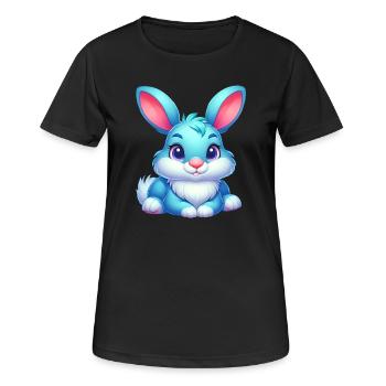 Kaninchen - Frauen T-Shirt atmungsaktiv - Schwarz - Vorne - AI Model Female 172 light (172cm)