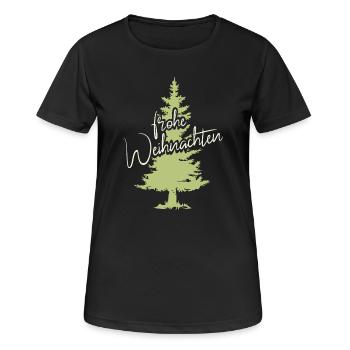 Merry Christmas Fir Forest Tree Spruce Symbol - Women's Breathable T-Shirt - black - Front - AI Model Female 172 light (172cm)