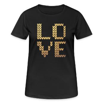 Love Gold Strick Liebe Luxus Strick exklusiv - Frauen T-Shirt atmungsaktiv - Schwarz - Vorne - AI Model Female 172 light (172cm)