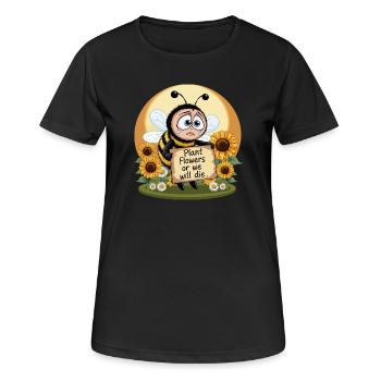 Bienen Retten - Frauen T-Shirt atmungsaktiv - Schwarz - Vorne - AI Model Female 172 light (172cm)
