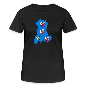 Région Auvergne - T-shirt respirant Femme - noir - Devant - AI Model Female 172 light (172cm)