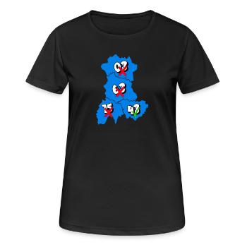 Région Auvergne - T-shirt respirant Femme - noir - Devant - AI Model Female 172 light (172cm)